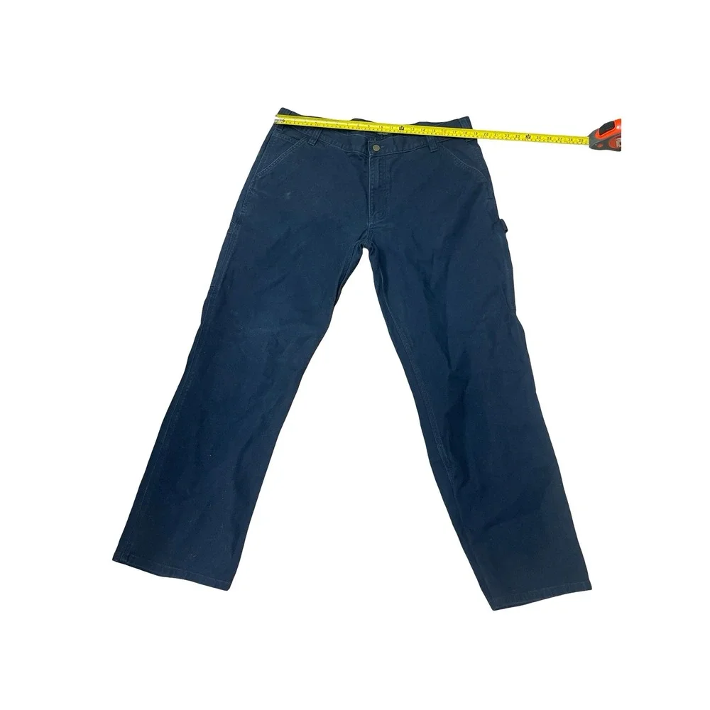 Carhartt Mens Relaxed Fit Carpenter Pants Navy Blue Duck Canvas 40x32 Workwear